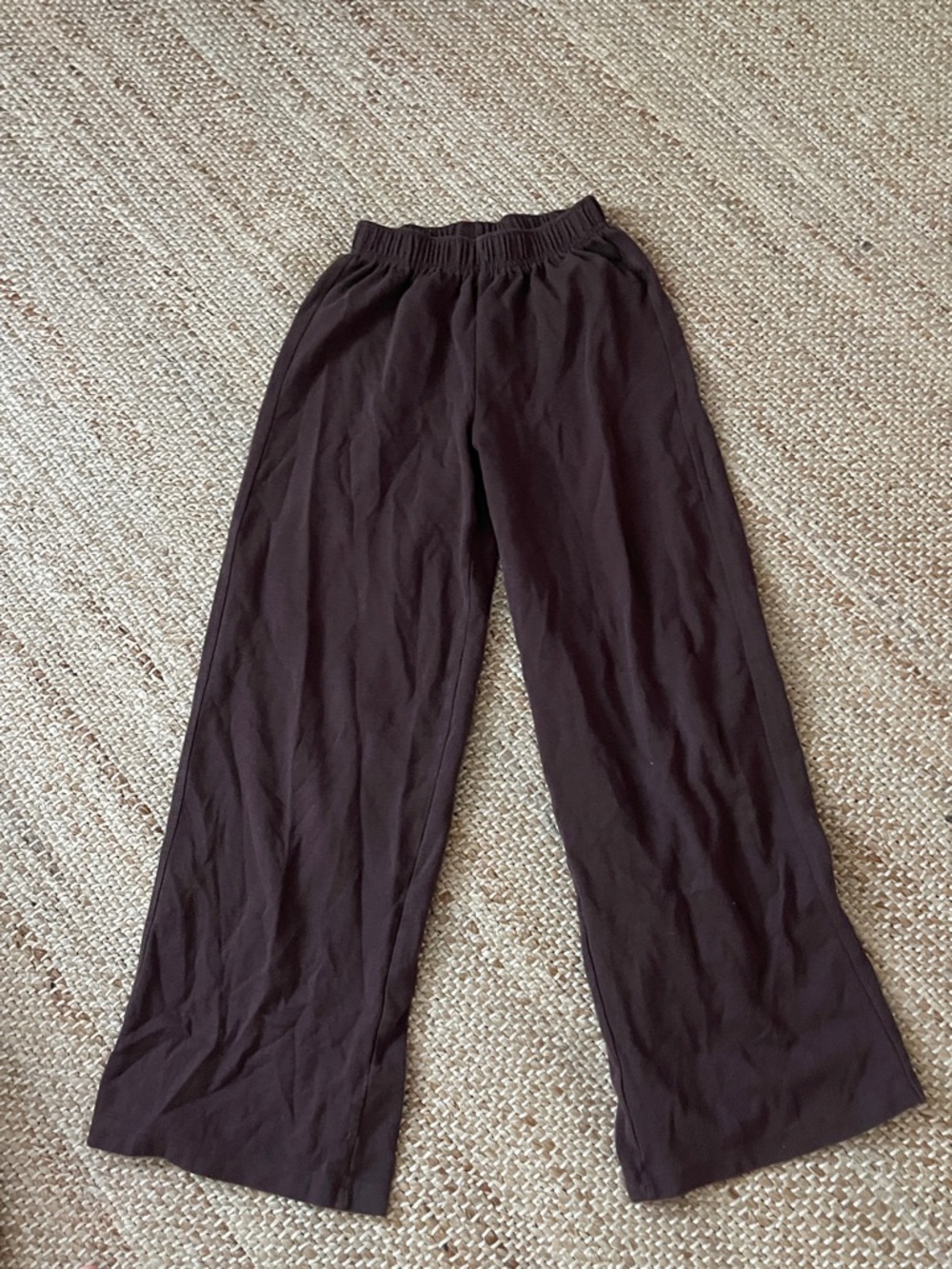 Zara Elastic Waist Trousers in Deep Brown